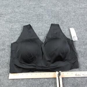 Truekind Bra Womens 2XL Black V-Neck Bralette Molded Wireless Seamless NWT